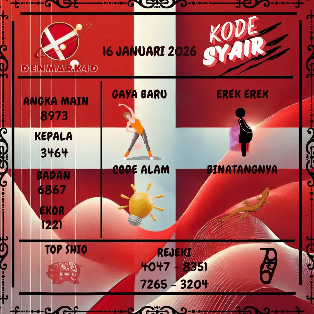 Kode Syair Denmark4D Pools - Januari 2026
