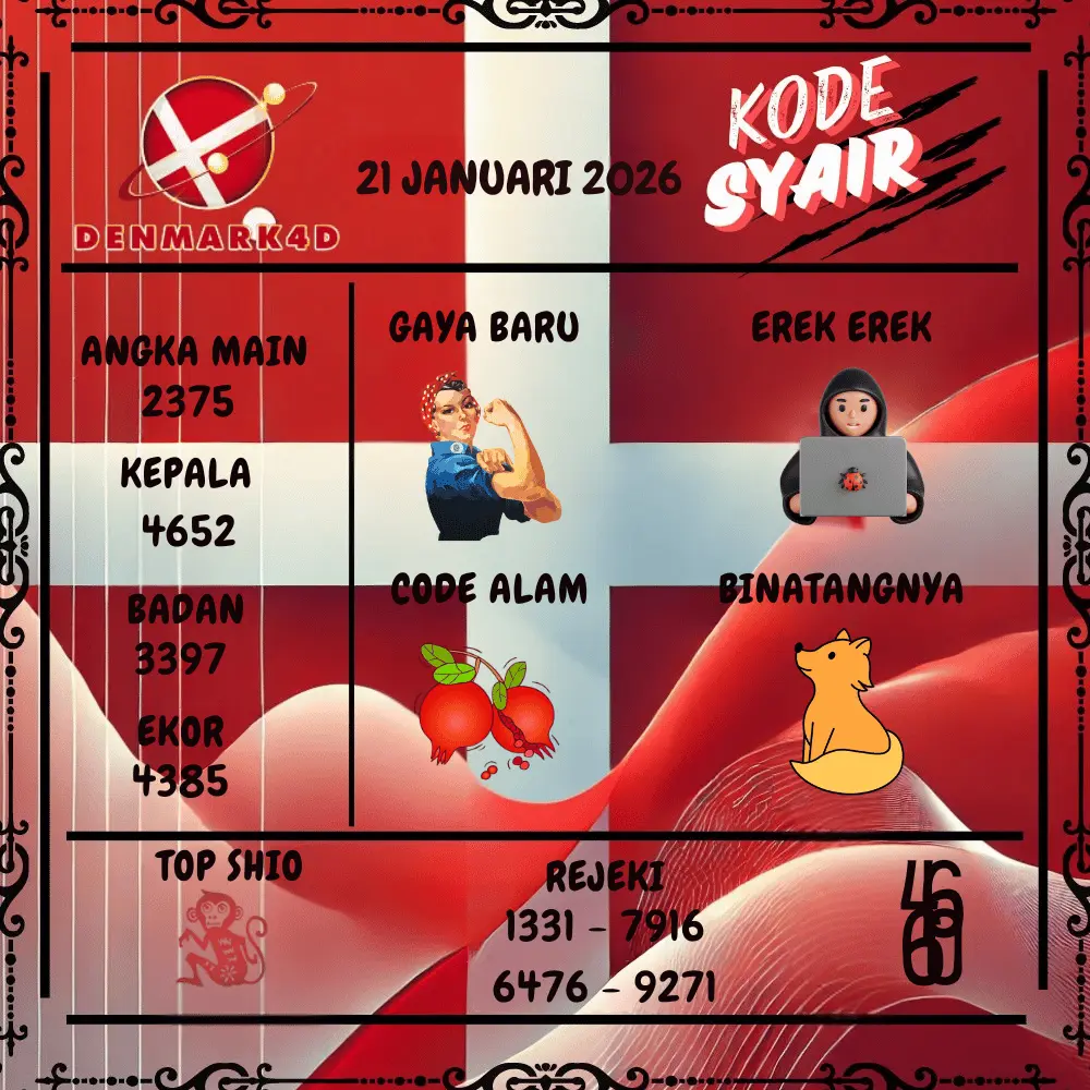 Kode Syair Denmark4D Pools - Januari 2026
