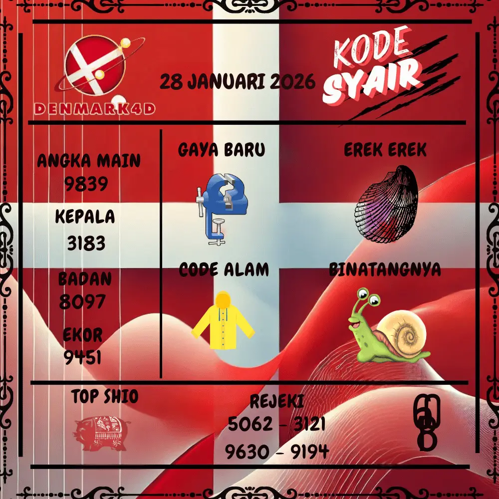 Kode Syair Denmark4D Pools - Januari 2026 
