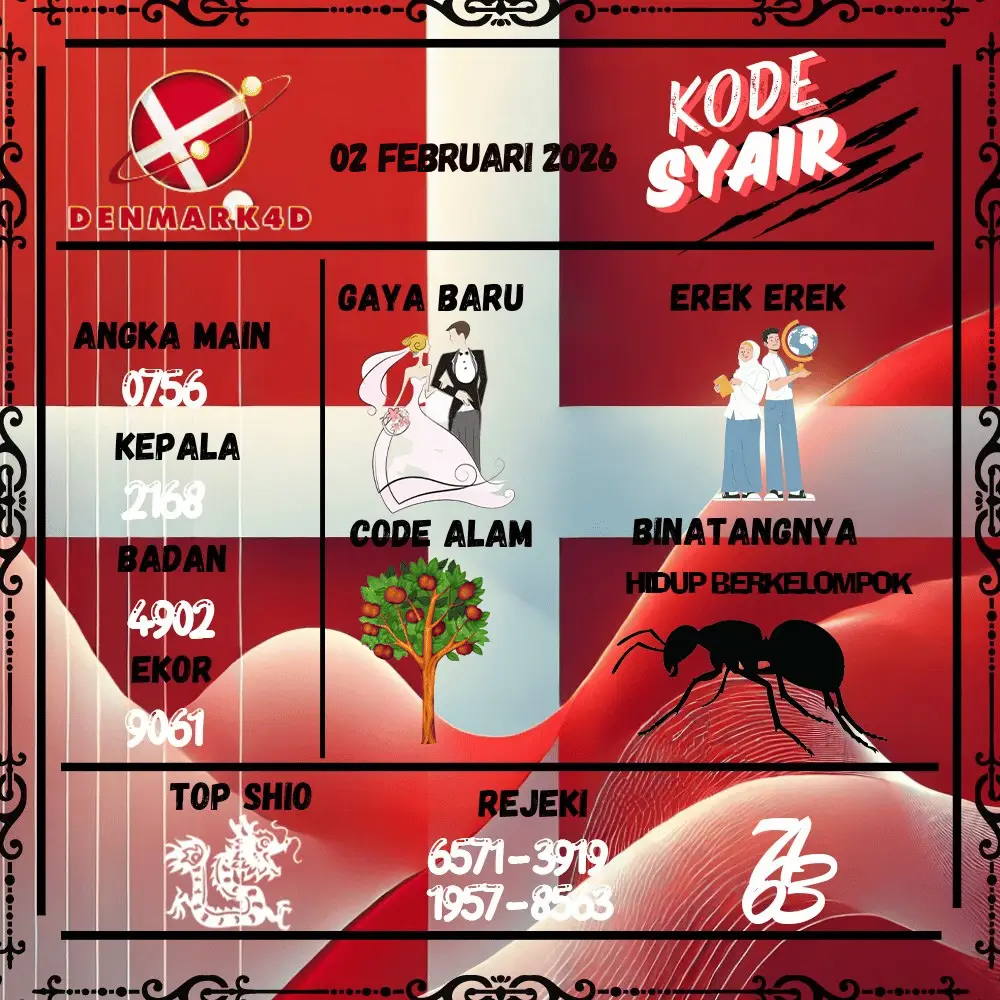 Kode Syair Denmark4D Pools - Februari 2026
