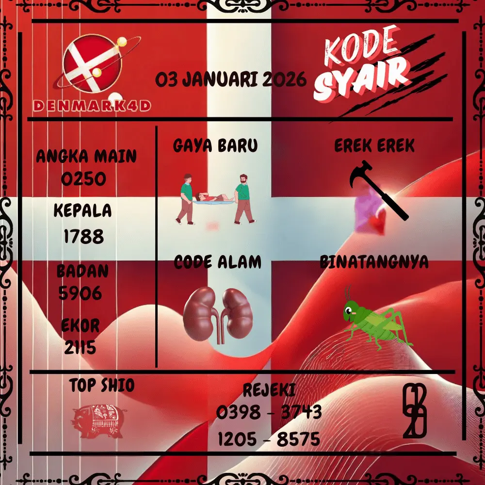 Kode Syair Denmark4D Pools - Januari 2026
