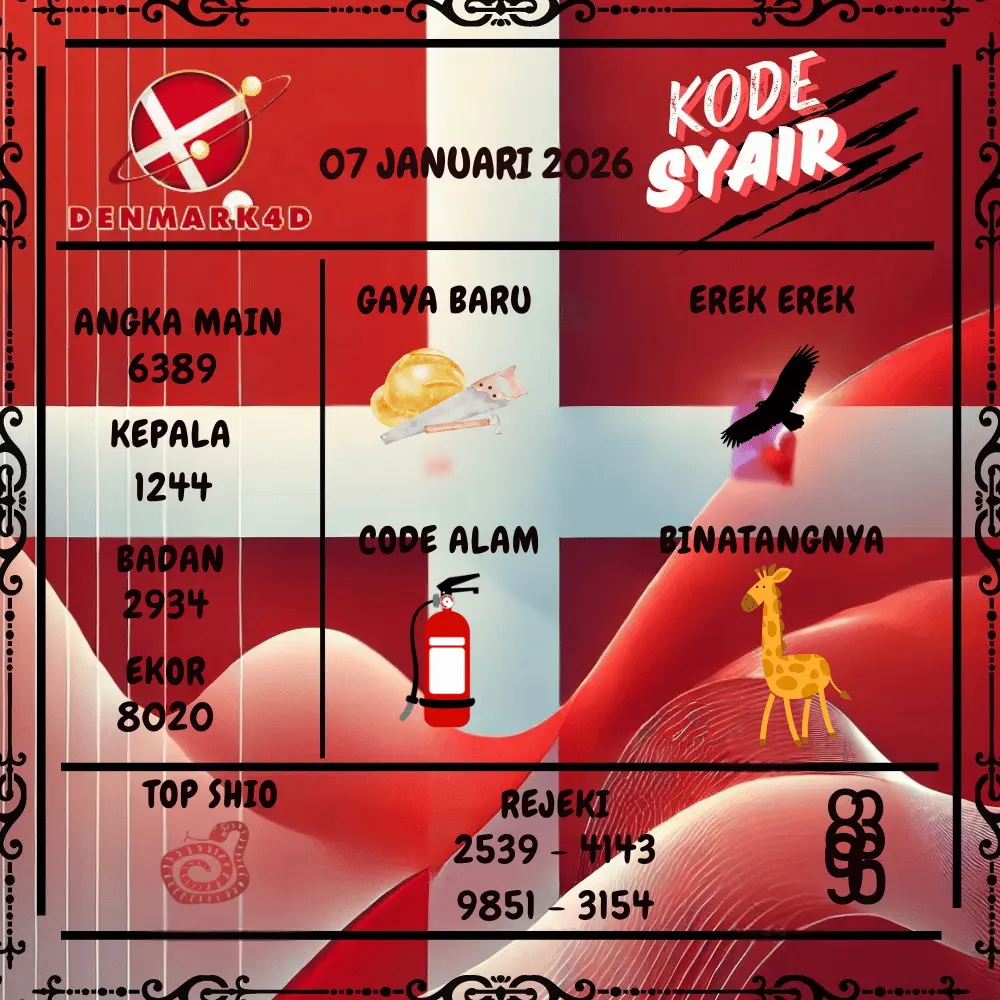 Kode Syair Denmark4D Pools - Januari 2026
