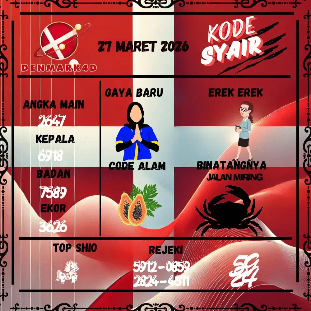 Kode Syair Denmark4D Pools - Maret 2026
