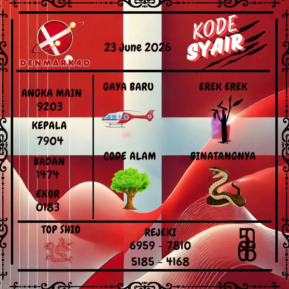 Kode Syair Denmark4D Pools Juni 2026