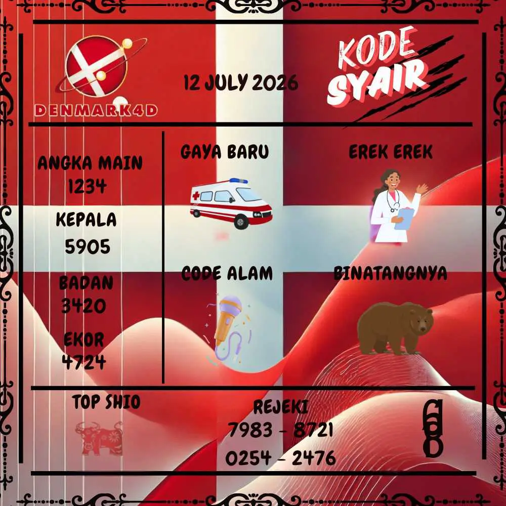 Kode Syair Denmark4D Pools Juli 2026
