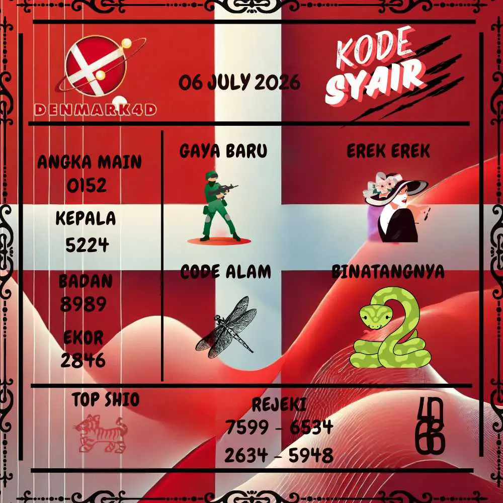 Kode Syair Denmark4D Pools Juli 2026

