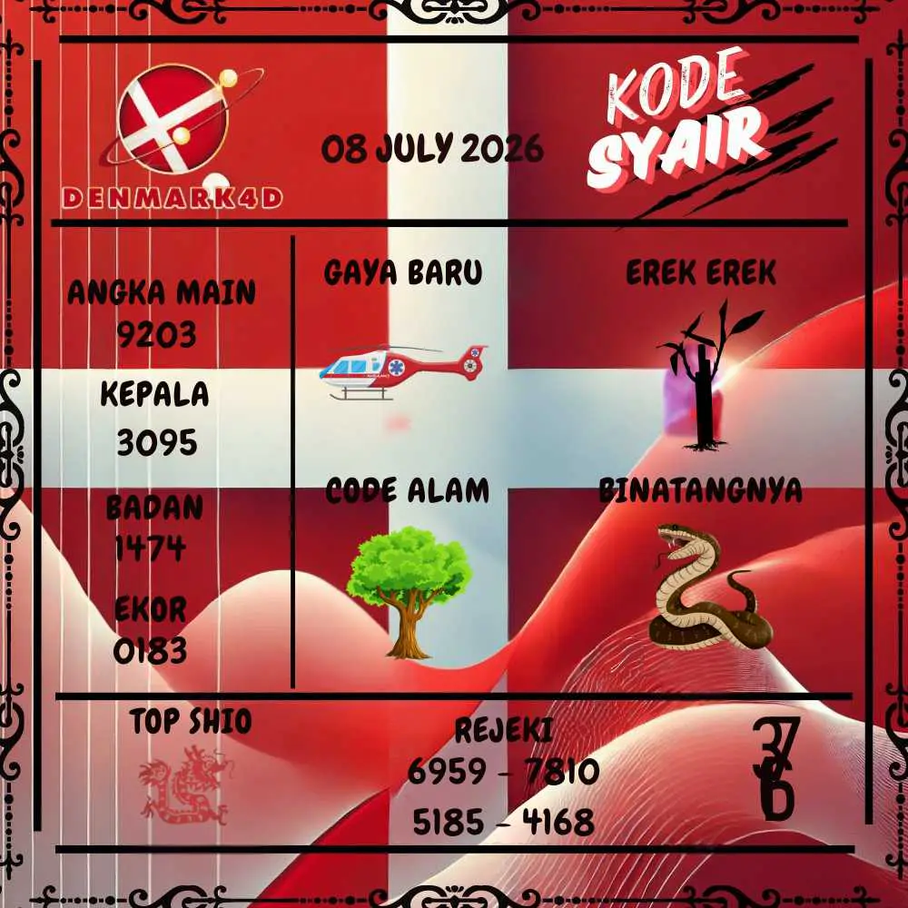 Kode Syair Denmark4D Pools Juli 2026
